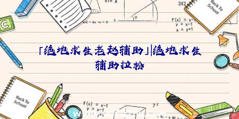 「绝地求生老赵辅助」|绝地求生辅助拉松